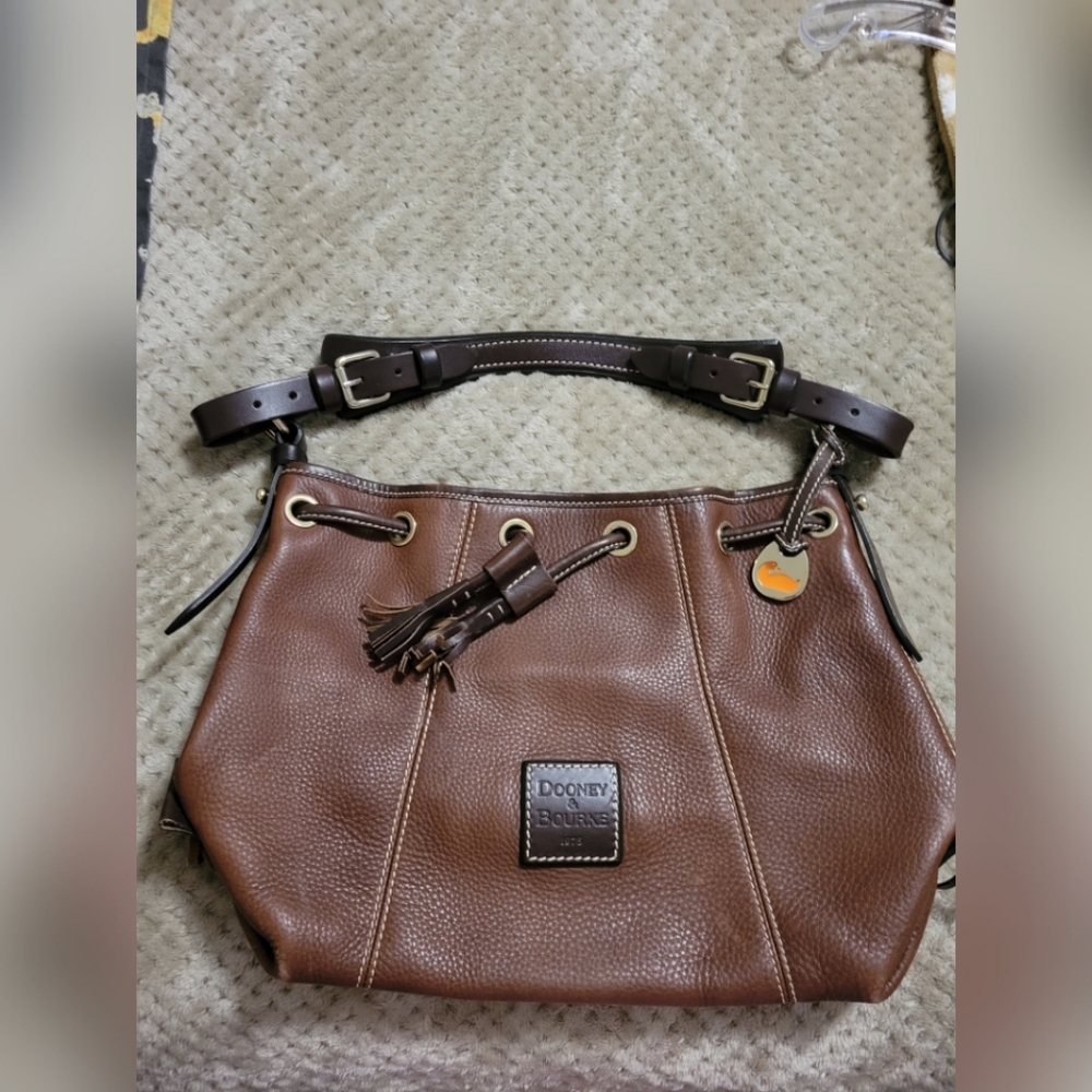 Vintage Dooney & Bourke Brown Leather Shoulder Bag